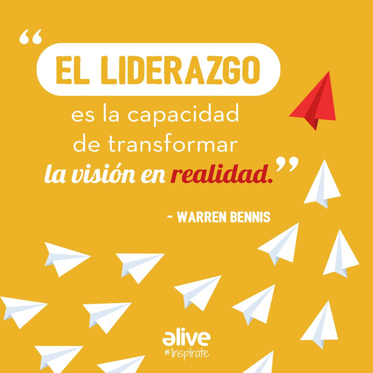 ComunidadAlive's tweet photo. "El liderazgo es la capacidad de transformar la visión en realidad" Warren Bennis https://t.co/ashZZjrRZO