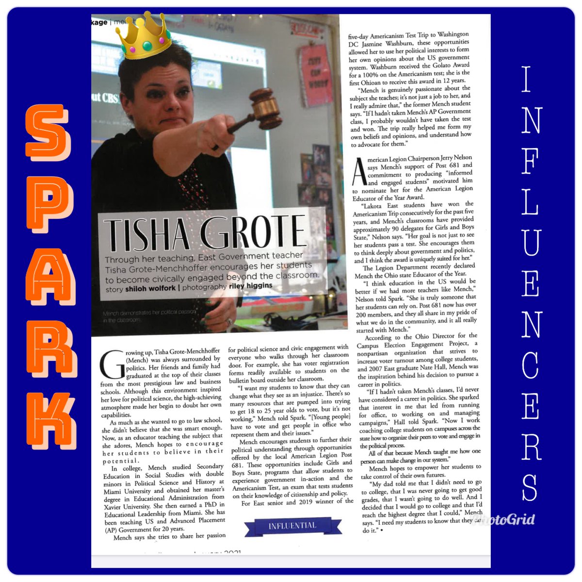 LEHSAPGOV's tweet photo. In last month’s (Jan. ‘21) edition of LEHS’s SPARK, I was featured with 9 other local community influencers. This has been an ever-increasingly difficult school year, so I want to express my gratitude to Shiloh Wolfork for picking me and for this very well-written article. https://t.co/ShvPu4Mdgu