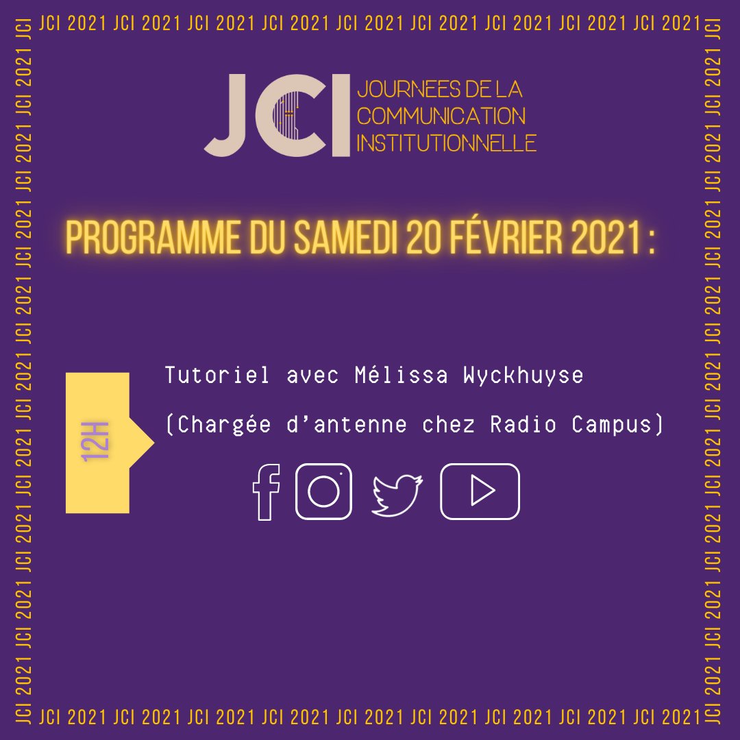 jci37's tweet photo. [PROGRAMME] RDV demain pour la 6ème journée des JCI 2021 "IRL vs URL" !

Rappel : retrouvez les contenus des JCI sur nos réseaux sociaux et sur Radio Campus Tours @CampusTours_995 , fréquence 99.5 !

Voici le programme qui vous attend demain !
#JCI2021 https://t.co/TzVDJAdmD3