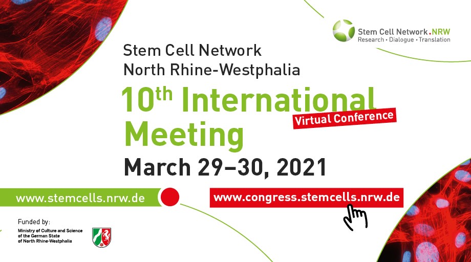 Looking forward to excellent talks at the 10th virtual #InternationalMeeting2021 the Stem Cell Network North Rhine.Westphalia. Abstract submission is still possible! @stemcellsNRW <a href="/UK_Muenster/">Uniklinik Münster</a> @WWU_Muenster <a href="/Matrixbiologie/">DGMB</a> <a href="/DGGEF7/">DGGEF</a> <a href="/IntSocMatBio/">ISMB</a>