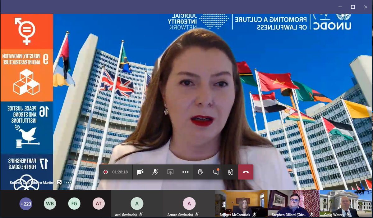  @UNODC "How to use social media to bring the public closer to the Court" Webinar Great moderation and closing remarks by  @ro_solis "We hope to continue to showcase good examples and good practices" #JudicialIntegrity  #OpenJustice