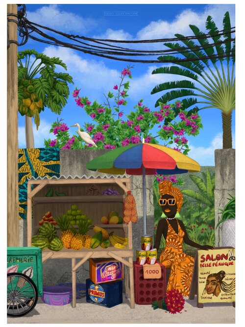 CongoVisit's tweet photo. Julia Massoulle
Une illustratrice multiculturelle grandi à Pointe-Noire 🇨🇬  
Sa biographie et ces œuvres ci-dessus :
https://t.co/UFmCRJcFi6
https://t.co/4tPXXndUZ2
https://t.co/gDyEXN5en4
#JuliaMassoulle #Illustratrice #MWANAMBOKA #AcademyArtSanFrancisco #CommunicationGraphique https://t.co/642RsPT1Xu