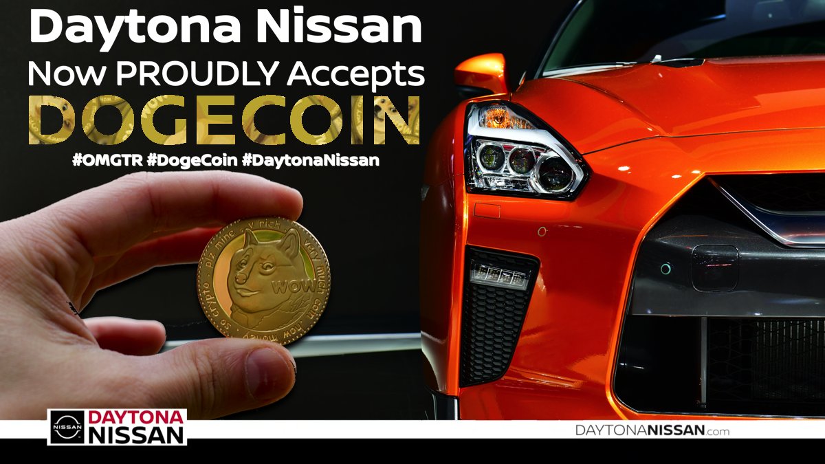 DaytonaNissan's tweet photo. #OMGGTR #Dogecoin #Doge #ToTheMoon #DogeArmy #DaytonaNissan #DogeToTheMoon #DogeCoinToTheMoon #DogeCoinToADollar #DogeCoinArmy #DogeCoinTo1Dollar #DogeToADollar #DogeCoin2021 #AdoptADoge #WeAreNotKidding #IsThisAJoke #NotAJoke 🚀🚀🚀 See Store for Details https://t.co/J8Ke7duFzE https://t.co/tCEnzjJ6C3
