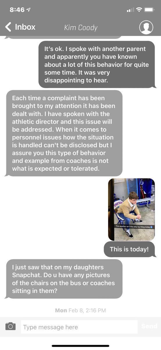 CCGPWaWa's tweet photo. They already knew! Nothing happened or is gonna happen. We are being told to shut up to cover for the guys that did it. Now they are threatening everyone. @kimberlycoody @GlenpoolA told one of the parents and showed them pics and convo so it could be covered up. @glenpoolps https://t.co/X4MY2V3wdV