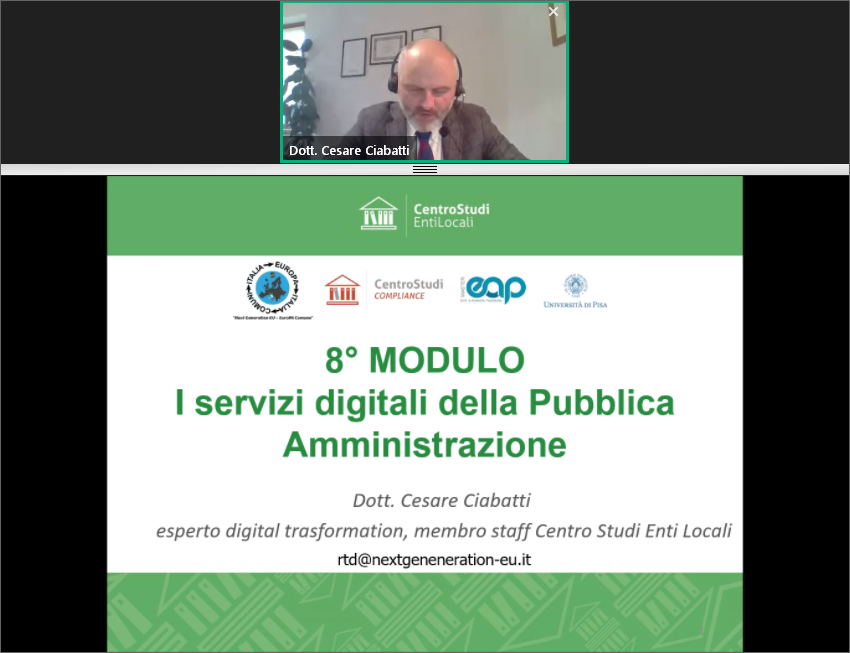 Entilocali_o's tweet photo. Ultima lezione in #LiveStreaming del Master per Responsabili della Transizione al #Digitale
Dall'11 Febbraio al via i Focus operativi 💻 https://t.co/U232IWkGjx
Nel #Webinar di oggi: 📋 La #modulistica elettronica intelligente 📋 La firma con #Spid https://t.co/sKBALxnWUW
