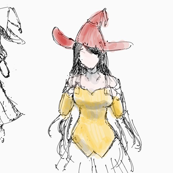 オリキャラ魔女さんこんな感じ?
顔がどう頑張っても変になったんでのっぺら 