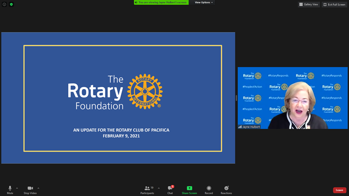 PacificaRotary's tweet photo. Very honored to have PDG &amp; Foundation Chair Jayne Hulbert as our speaker today. She provided updates on Polio Plus, Every Rotarian Every Year &amp;  Global Grants. Did you know the Rotary Foundation has provided over 47.3 Million $ in grants to help people around the world? Wow https://t.co/ukDAxdw4lN