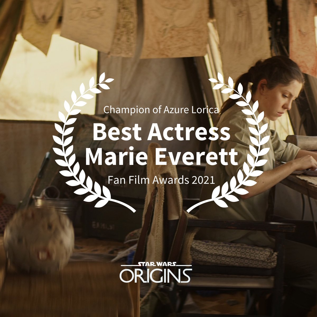 Origins Film (@originsfilm) on Twitter photo Congratulations to <a href="/MarieEverettx/">Marie Everett</a> for winning the Best Actress award at the <a href="/AzureLorica/">Azure Lorica | Multi Ethnicity In Media</a> awards for STAR WARS: <a href="/OriginsFilm/">Origins Film</a> - amazing news, well done Marie.👏
#Winner #OriginsFilm #StarWars #StarWarsFanFilm Congratulations to <a href="/MarieEverettx/">Marie Everett</a> for winning the Best Actress award at the <a href="/AzureLorica/">Azure Lorica | Multi Ethnicity In Media</a> awards for STAR WARS: <a href="/OriginsFilm/">Origins Film</a> - amazing news, well done Marie.👏
#Winner #OriginsFilm #StarWars #StarWarsFanFilm