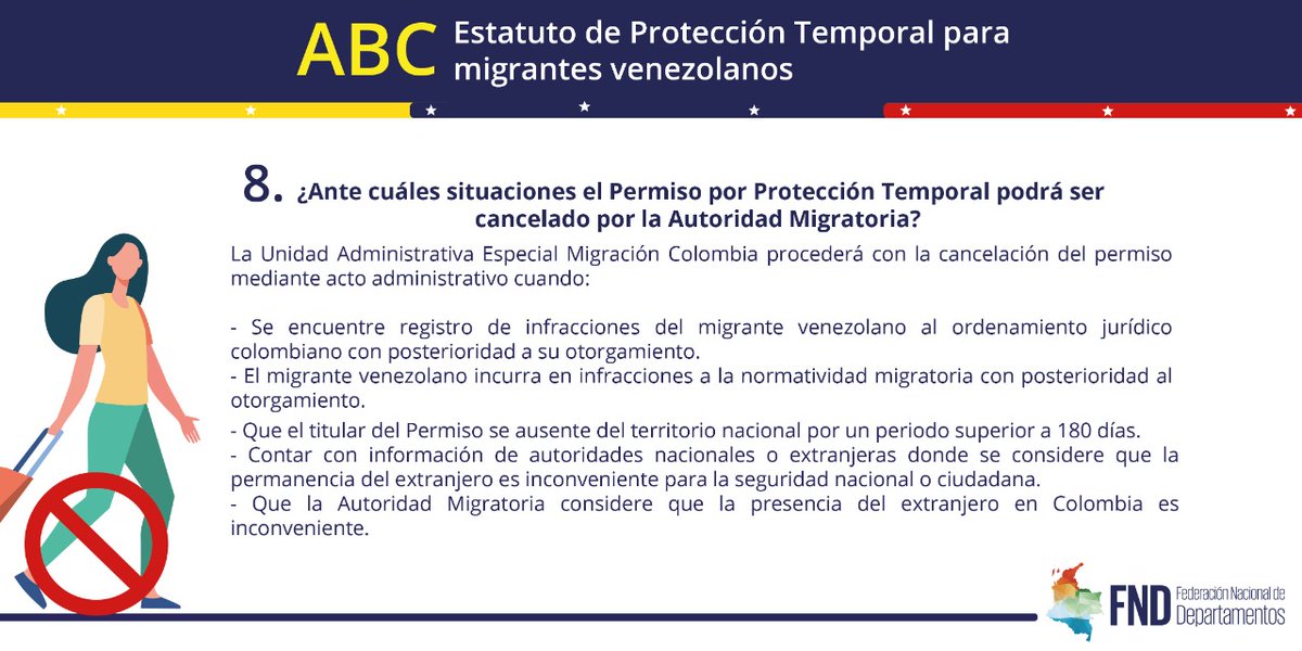 FNDCol's tweet photo. Con el #EstatutodeProtección anunciado por el presidente @IvanDuque los migrantes venezolanos que no han regularizado su situación, podrán hacerlo. Desde la @FNDCol te invitamos a que conozcas este mecanismo complementario al Régimen de Protección Internacional de Refugiados. 🇨🇴 https://t.co/vXQcoSMxHi
