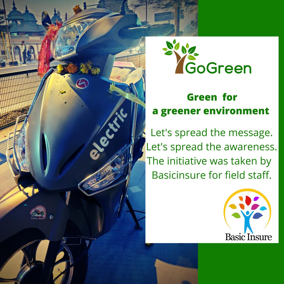 BasicInsure's tweet photo. Go Green,
let's spread the message.
let's spread the awareness.
.
.
.
#gogreen #massage #greener #enviroment #life
#motivation #tuesday #followforfollowback #electric #saveenvironment #green
#nopolution https://t.co/xzgDdFJbvs