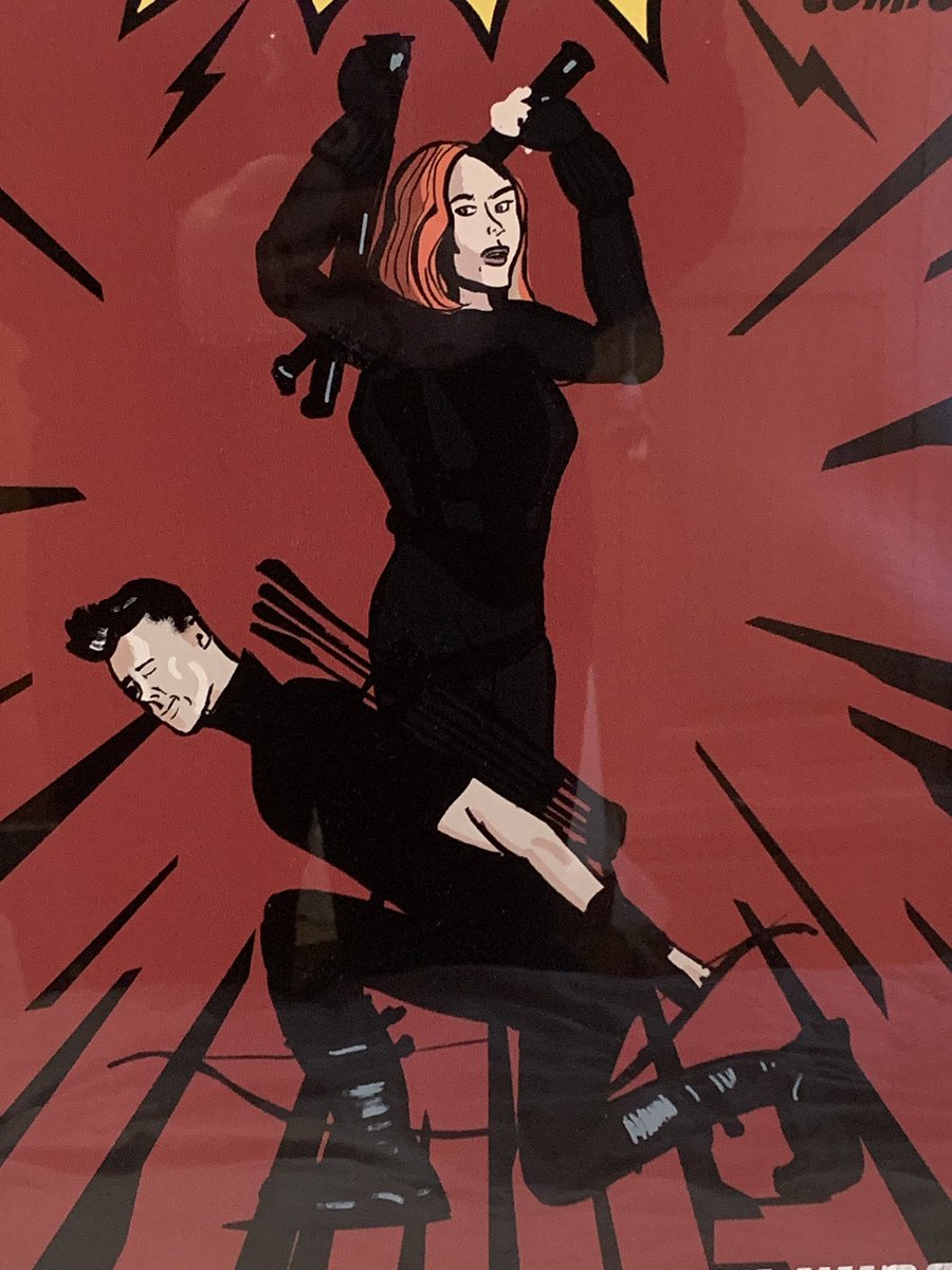 hawkguy_1964's tweet image. if you can, go support @LBGraphics_ 💕 she did me a little Hawkeye and Black Widow print in a comic cover style 🏹🕷💜