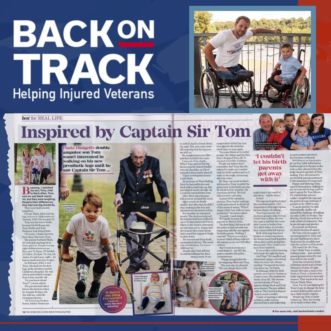 BackonTrack Charity (@botcharity) on Twitter photo A big thank you to <a href="/BestMagOfficial/">Best magazine</a> for the lovely feature about our amazing mascot Tony <a href="/paula_hudgell/">Tony Hudgell BEM (BCyA) Paula Hudgell OBE</a> 🐻
Expect to read about Tony’s story, how he was inspired by <a href="/captaintommoore/">Captain Sir Tom Moore</a> to walk on his new prosthetic legs... as well as his friendship with <a href="/MarkRacingAllen/">Mark Allen</a> 🏁 A big thank you to <a href="/BestMagOfficial/">Best magazine</a> for the lovely feature about our amazing mascot Tony <a href="/paula_hudgell/">Tony Hudgell BEM (BCyA) Paula Hudgell OBE</a> 🐻
Expect to read about Tony’s story, how he was inspired by <a href="/captaintommoore/">Captain Sir Tom Moore</a> to walk on his new prosthetic legs... as well as his friendship with <a href="/MarkRacingAllen/">Mark Allen</a> 🏁