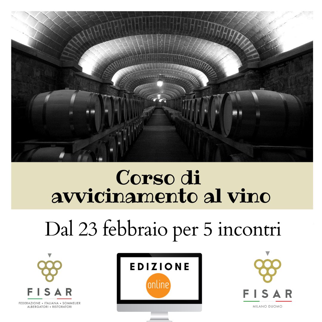 Dal 23 febbraio on line su Zoom 5 appuntamenti dedicati a tutti gli appassionati che vogliono acquisire le nozioni generali di base sul vino e sulla corretta tecnica di degustazione.
Scarica qui la locandina
fisarmilanoduomo.it/wp-content/upl…
#vino #sommelier #milano #fisarmilanoduomo