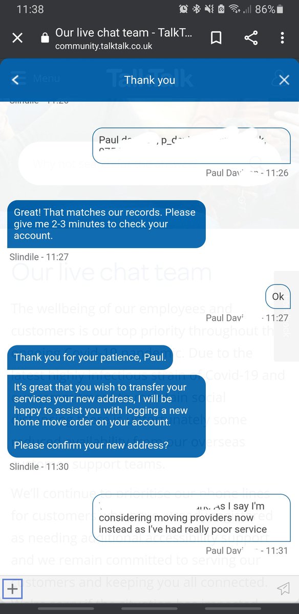 Davo1984's tweet photo. @TalkTalk I've tried to seek help via online chat now and the chat team ended the chat with me when trying to go through my issue. The service has been shocking. I can't get through to the team over the phone as shown and no reply to DMs or messages on here https://t.co/LbPx6J3xAJ