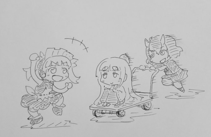 お水が届いてこんな雰囲気～っていうラクガキ。
#たれまゆ
#ケムリクサ
#へんたつ 