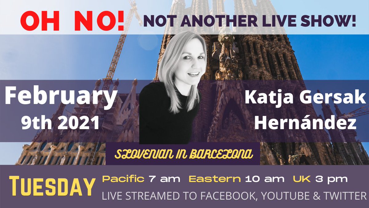 Today at 3pm UK time, 7am Pacific and 10am Eastern US on the Oh No Not Another Live Show! we are interviewing Katja Gersak Hernández (<a href="/Katy7109/">Katja Gersak Hernández</a>)