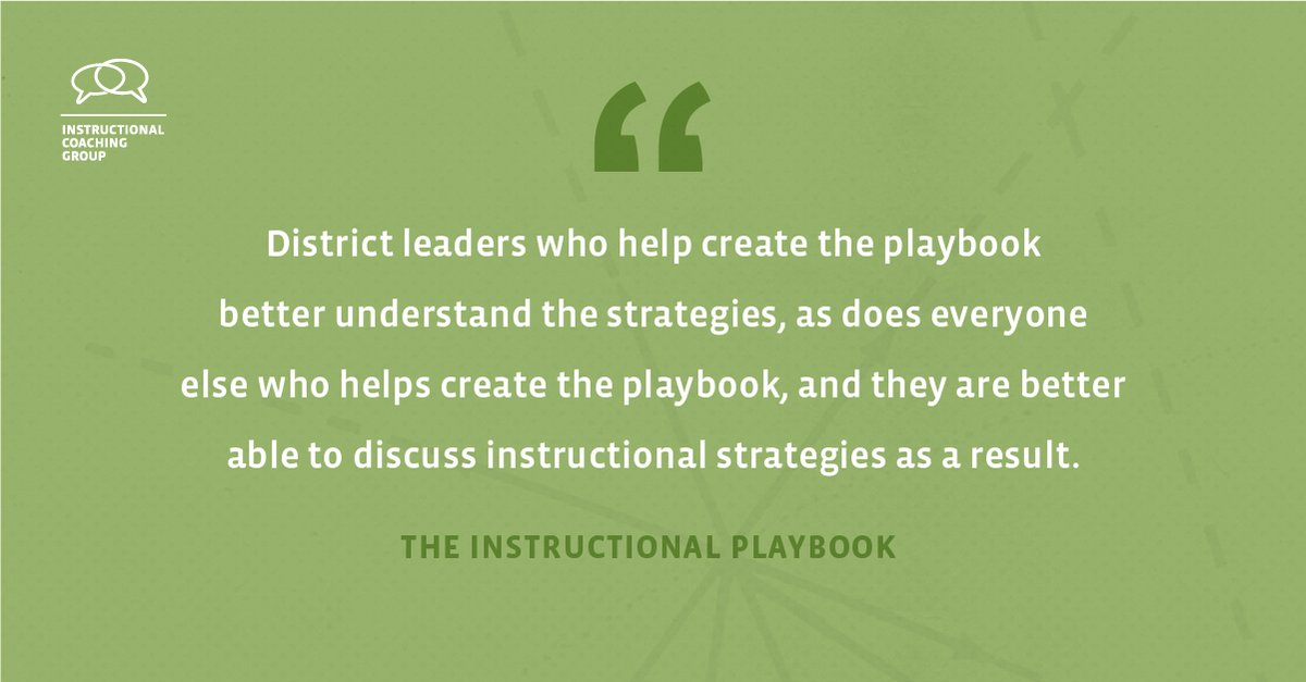 When a playbook is created district-wide, it communicates the instructional priorities of the district.

Register teams for The Instructional Playbook virtual workshop, STARTS 1/7: instructionalcoaching.eventsmart.com/events/virtual…

Or get the book: instructionalcoaching.com/bookstore/#ins…