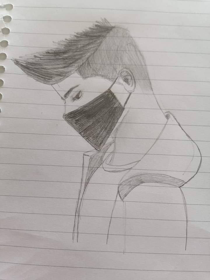 akisgkoumas's tweet image. Ζωγραφιά του γιου μου, 11 χρονων, μάσκα και το κεφάλι κάτω, σημεία των καιρών.