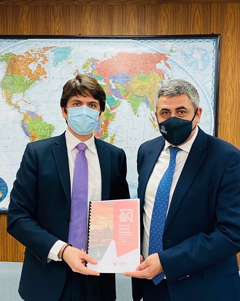 pololikashvili's tweet photo. Meeting with the Ambassador of Malta to Spain, Daniel Azzopardi, I'm glad to learn more about the Malta Tourism Strategy 2021-2030 and praise its determination to accelerate tourism's recovery. An essential partner for jobs, tourism is crucial for Malta's sustainable growth. https://t.co/zActtoTFLF