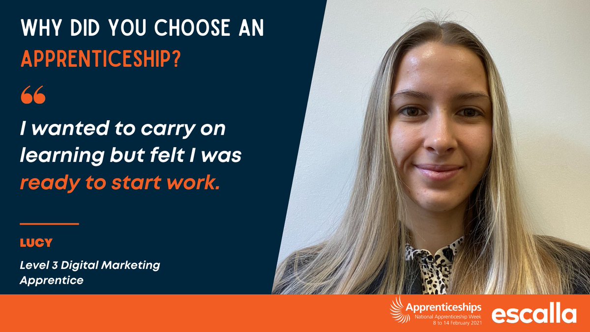 #DigitalMarketing apprentice Lucy shares why she chose to do an #Apprenticeship. 
 
If we RETAIN apprentices, they can gain the skills &amp; knowledge needed by businesses, whilst making an impact. 
 
#BuildTheFuture #NAW2021