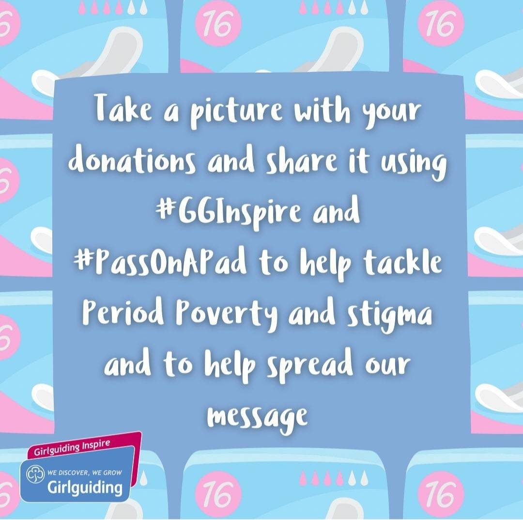 CymruInspire's tweet photo. Here is Rachel, our Regional Coordinator for Girlguiding Inspire Cymru, making her donation for #PickUpAPad 🩸 

She is challenging all members of @ @GuidingCymru and County Coordinators!

#periodpoverty #GGInspire #girlguidingcymru #girlguiding #girlguidinginspire https://t.co/wvBTQJcoHK