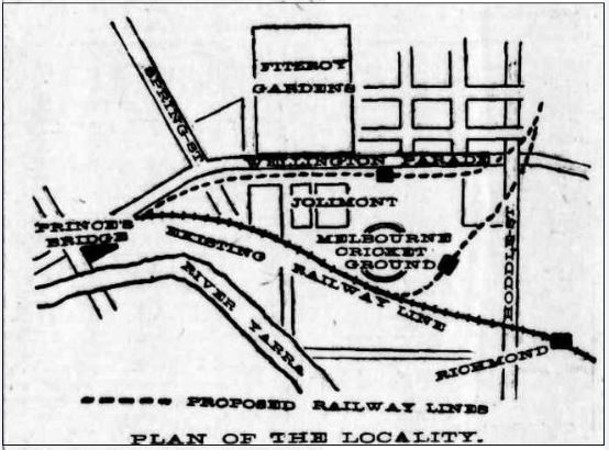 InnerCircleLine's tweet photo. 🌳🌴🌴 DESTRUCTION OF A PARK! #OTD in 1899 The Argus reported strong opposition to the railway. Wellington Pde residents said "lovely ornamental plots... pines, peppermint, shade trees" would be ruthlessly chopped down. By November, construction work was well underway. #ICLfact https://t.co/fHIFRc1F8h