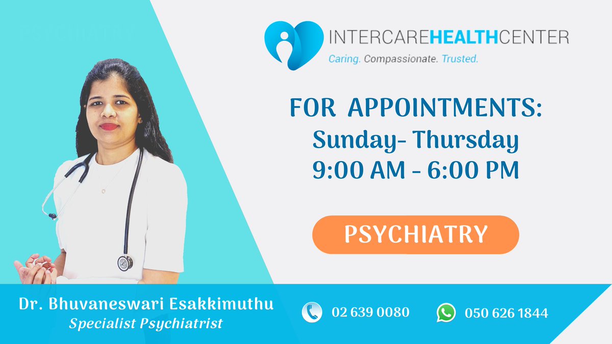 IHCUAE's tweet photo. Book your appointment with her by calling 02 639 0080 and 050 626 1844 or visit us at Villa B35, Marina Village, Abu Dhabi.

#Psychiatry #Psychiatrist #Autism #AutismSpectrumDisorder #ADHD #BehavioralIssues #Schizophrenia #Depression #Anxiety #MoodDisorders
#AbuDhabi #AlAin #UAE https://t.co/vo2aEu8A4l