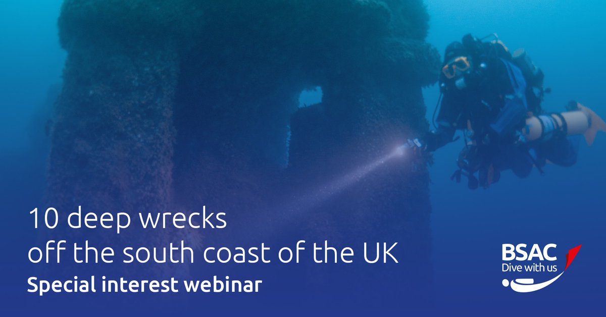 British Sub-Aqua Club (@bsacdivers) on Twitter photo ⚓️ We've got a fascinating webinar on Thursday with Johno and Cathy de Lara from <a href="/newburyscuba/">Newbury Scuba Diving Club</a> who will be discussing their favourite trimix-depth wreck dives off the south coast, as well as showing never-before-published photos.
👉 Book your place at bsac.com/webinars. ⚓️ We've got a fascinating webinar on Thursday with Johno and Cathy de Lara from <a href="/newburyscuba/">Newbury Scuba Diving Club</a> who will be discussing their favourite trimix-depth wreck dives off the south coast, as well as showing never-before-published photos.
👉 Book your place at bsac.com/webinars.