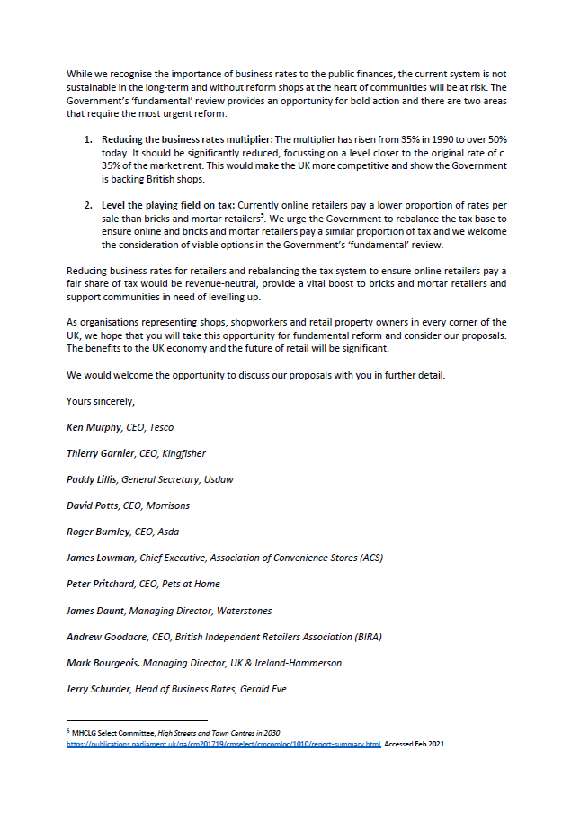 RevoLatest's tweet photo. #Retail Property Industry Leaders have consigned @Tesco letter the #Chancellor calling for a reformation of the #business rates system to save #bricksandmortar retail.

Revo has signed this, as well as support from @Hammersonplc @URW_UK @ellandiplaces @NewRiverREIT and more. https://t.co/rBGh4i6uip