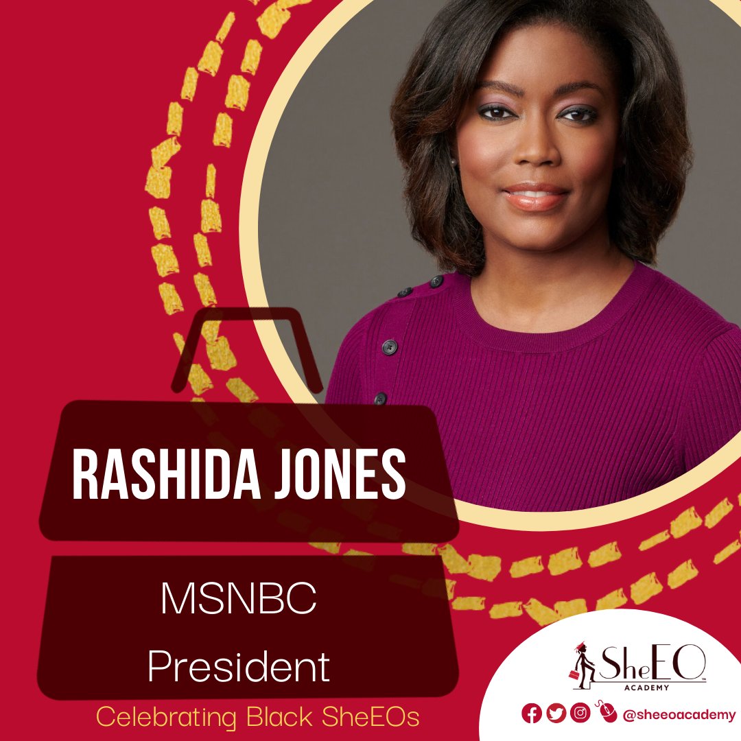 Rashida Jones became the President of <a href="/MSNBC/">MSNBC</a>! She is now the first Black woman to take charge of a major television news network. Now this is how to #beaSheEO

#Blackhistorymonth #representationmatters #trailblazer #sheeoacademy source: <a href="/nbcnews/">NBC News</a> <a href="/nytimes/">The New York Times</a> photo: Virginia Sherwood