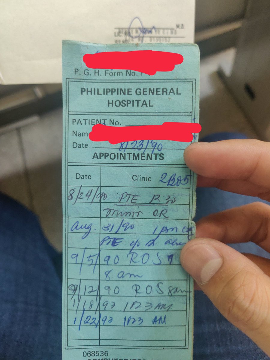 jomzruptor's tweet photo. Me: sir, first time nyo ba dito sa PGH magpacheckup?
Patient: naku doc, hindi matagal na ko dito nagpapacheckup. *pulls his first ever blue card*

WTF 1990 pa yung bluecard nyaaa HAHA. https://t.co/oOKpUhym3l
