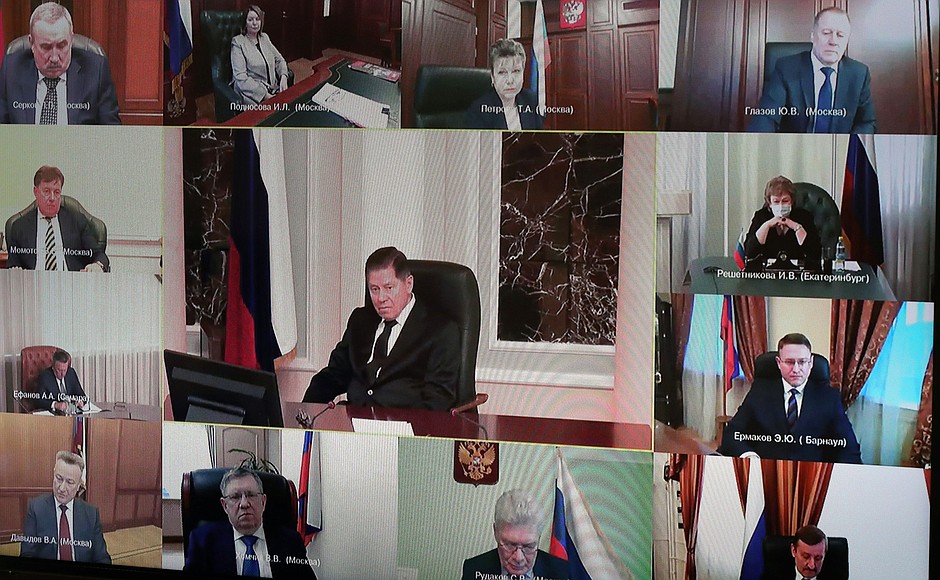 KremlinRussia's tweet photo. Совещание в #НовоОгарёво: итоги работы судов общей юрисдикции и арбитражных судов в 2020 году https://t.co/Y6hzS78Fm6 https://t.co/np4uJZ9KPR