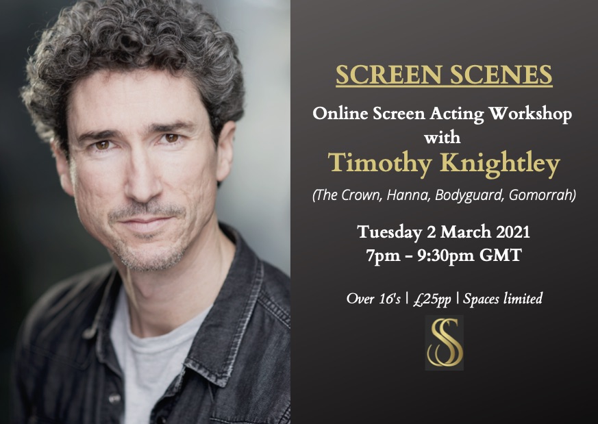 ScenesScreen's tweet image. Introducing SCREEN SCENES: Intensive Online Screen Acting Workshops for dedicated actors looking to expand their craft and refine the detail of their work. 
BOOK NOW for our upcoming workshop with @TimKnightley on March 2. bit.ly/3jAM5z0 #actingcraft #onlineclasses #work