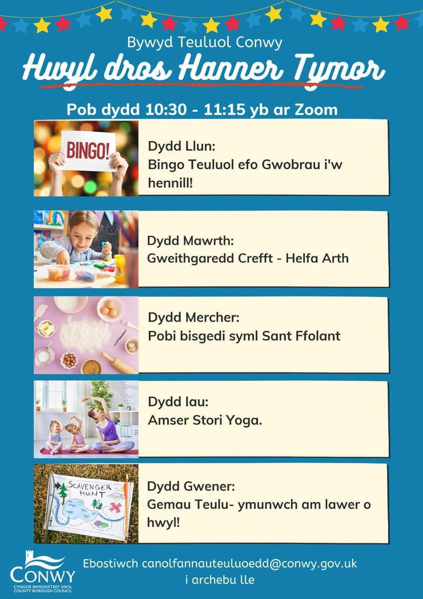 YsgolBroGwydir's tweet photo. Sesiynau hwyl dros hanner tymor gan Ganolfannau Teuluoedd Conwy!

Fun sessions over half term by Conwy Family Centres https://t.co/2YVyrqRTCe