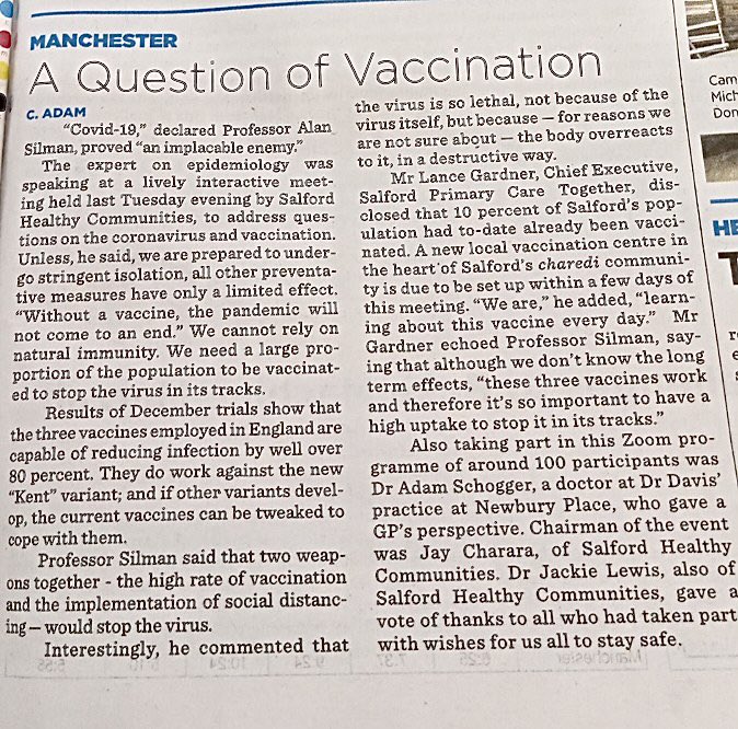 Cannot stress enough the importance of taking the vaccine when offered so we can all begin to unlock.
See articles in the Jewish Charedi&amp; Hasidic Press here.
👇👇Jewish tribune