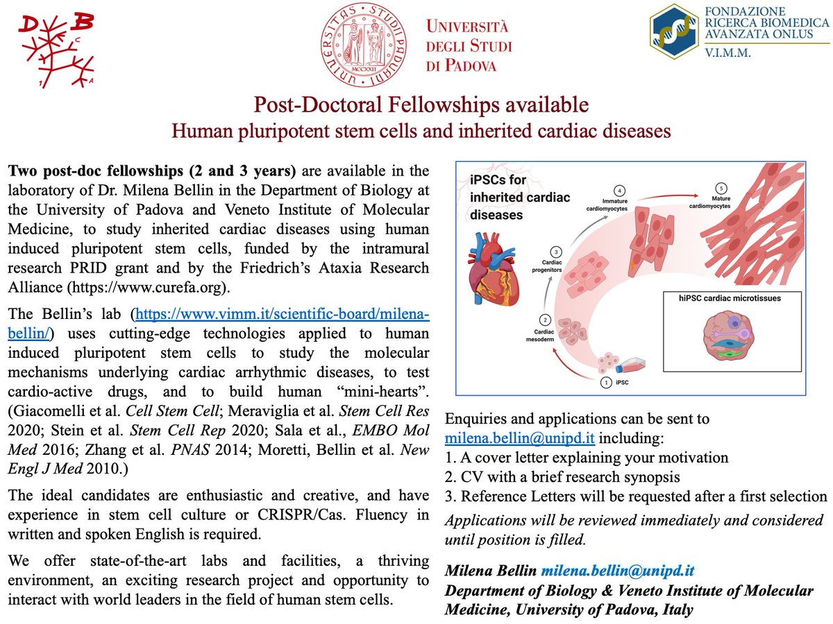 Come and join our team if you are enthusiastic and passionate about the potential of #stemcells #joboffer #postdoc