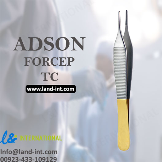 ADSON FORCEP TC
Available Sizes: 12 cm, 14 cm, 16 cm
German Quality Stainless Steel
Certified By ISO 13486:2016
CE Mark Recognition
24/7 Contact Service:
00923-433-109129
Write us queries:
Info@land-int.com
Visit our website land-int.com for more details.