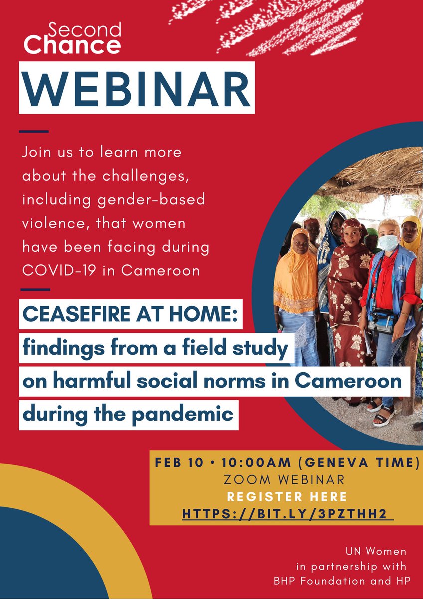UN Women India (@unwomenindia) on Twitter photo .<a href="/kantasingh_/">Kanta Singh</a> Country Prog Mgr <a href="/SCEprogram/">SecondChance</a> <a href="/unwomenindia/">UN Women India</a>, will be in conversation w/ <a href="/NsaiNsai/">Bernard Nsai</a>, Estella Kinga & Awounfac Josephine - on findings from a field study on harmful social norms in Cameroon during the Pandemic. Join us 10th Feb, 10:00 am CET
unwo.men/Jnna50DvoCX #GBV .<a href="/kantasingh_/">Kanta Singh</a> Country Prog Mgr <a href="/SCEprogram/">SecondChance</a> <a href="/unwomenindia/">UN Women India</a>, will be in conversation w/ <a href="/NsaiNsai/">Bernard Nsai</a>, Estella Kinga & Awounfac Josephine - on findings from a field study on harmful social norms in Cameroon during the Pandemic. Join us 10th Feb, 10:00 am CET
unwo.men/Jnna50DvoCX #GBV
