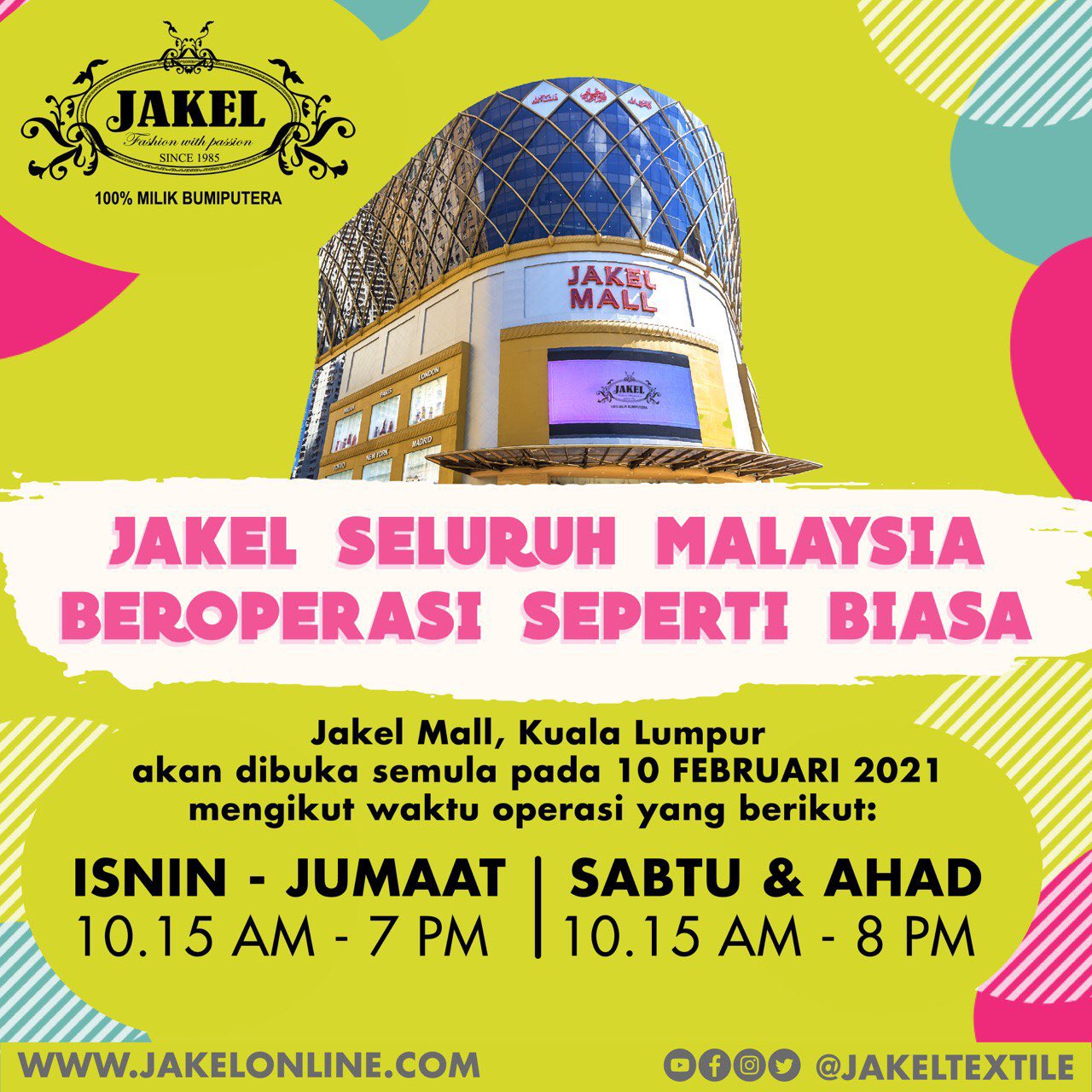 Jakel Textile On Twitter Jumpa Anda Esok Di Jakel Mall Amp Juga Di Semua Cawangan Jakel Seluruh Malaysia Https T Co F0hbt5diiy Twitter