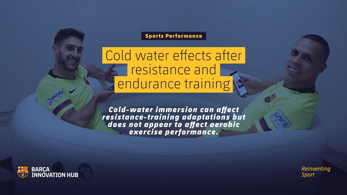 💦Cold water as a recovery method is effective in reducing pain + fatigue in hours after training. ⚠️ BUT for strength + power sports performance it could actually reduce long-term adaptations due to triggering reduction of blood flow &amp; inflammation. 🏃🏽‍♀️ ➡️ barca.link/sHnp50DvdaE