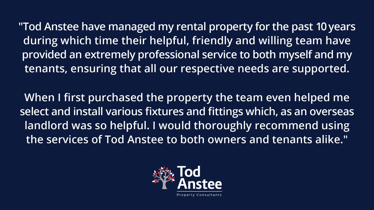 It's our pleasure to support our clients however we can! Looking for support in managing your #property portfolio? We offer 3 levels of service, depending on how involved you want to be as a #landlord. todanstee.com/residential-pr… #propertymanagement #lettingsagents #todanstee