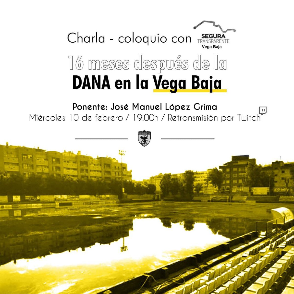🏞️ Mañana miércoles a las 19h, a través de nuestro canal de #Twitch, tendremos una charla - coloquio con José Manuel López, de Segura Transparente, hablando de la situación de la #VegaBaja 16 meses después de la #DANA.

🎥: twitch.tv/orihueladeport…

#SomosDeportiva 💛🖤