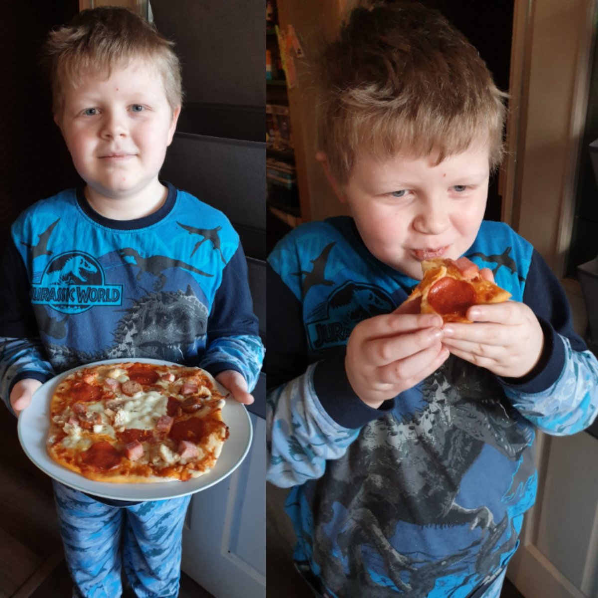 Perfect activity for my little Pizza Lover! He even made the dough himself. @LockiesCPS #NationalPizzaDay