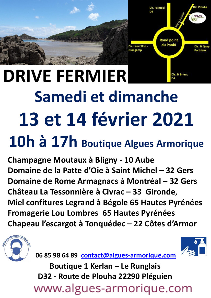 Drive fermier à Algues Armorique les 13 et 14 février @LeffArmor