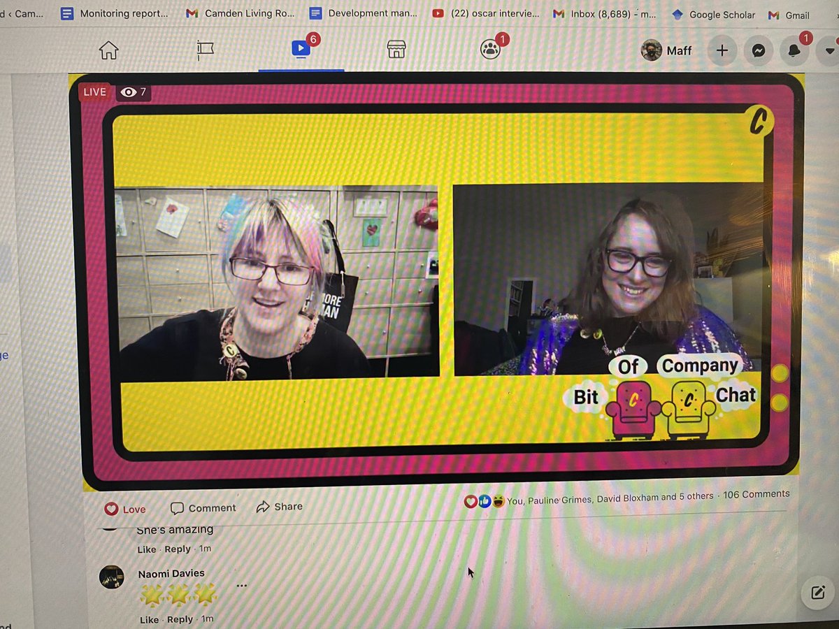 MaffPotts's tweet photo. Woohoo! 🎉 💥 👏👏👏 Move over Phil &amp; Holly - Here’s @CatDRees &amp; @carly_attridge presenting today’s TV Show #BitOfCompany #Chat with @Camerados_org &amp; @peoplesvoice 
#CapeOfWisdom #MexicanCapeWave @TheLossProject1 🍍 🦞 🙌🙌 https://t.co/IbUs10sciM