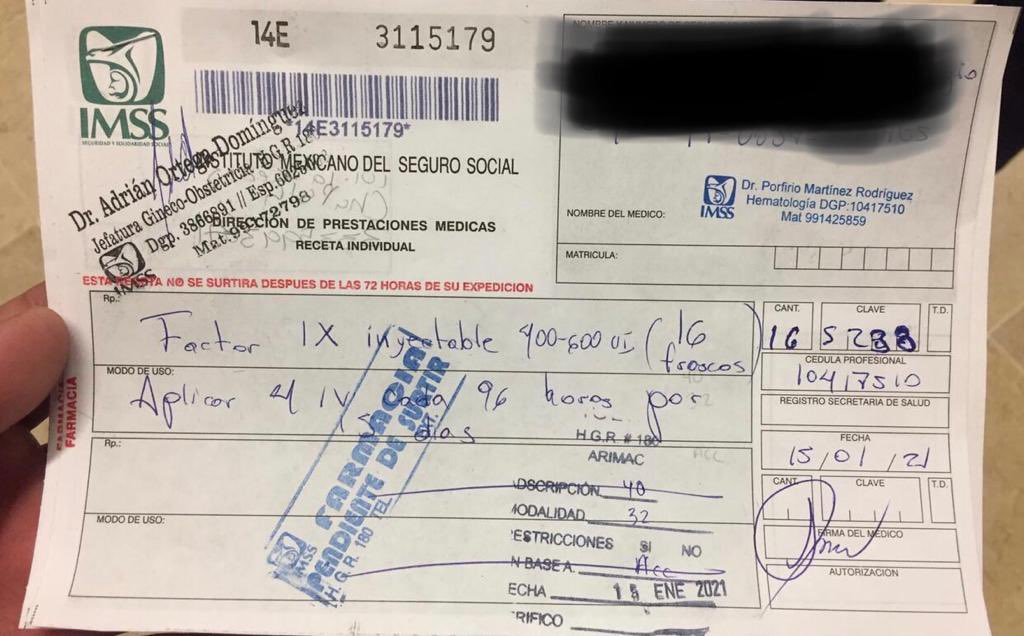 Literal NULA respuesta de @edith_imssjal titular del órgano de administración desconcentrado de <a href="/imssjalcontigo/">IMSS Jalisco</a> ante la falta de medicamentos para Hemofilia, desde hace un mes no soluciona. ¿Hasta cuando se solucionará? <a href="/zoerobledo/">Zoé Robledo</a> <a href="/LuisaObrador/">Luisa Obrador Garrido Cuesta</a> <a href="/AlvaroVelarca/">🇲🇽 Alvaro Velarca 🏳️‍🌈</a> #NoTodoEsCovid