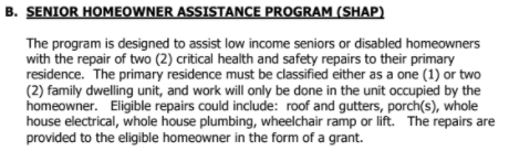 Senior Homeowner Assistance Program (SHAP) saw an increase in applications this year bc of work of outreach staff