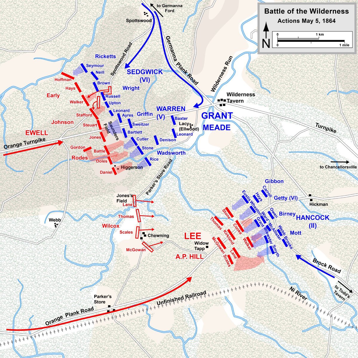 The wound affected Hancock for the rest of the war, but he continued to lead his Corps at the Battle of the Wilderness and the Battle of Spotsylvania Court House. His Corps suffered massive casualties at the Battle of Cold Harbor.