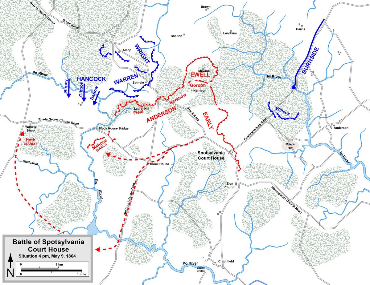 The wound affected Hancock for the rest of the war, but he continued to lead his Corps at the Battle of the Wilderness and the Battle of Spotsylvania Court House. His Corps suffered massive casualties at the Battle of Cold Harbor.