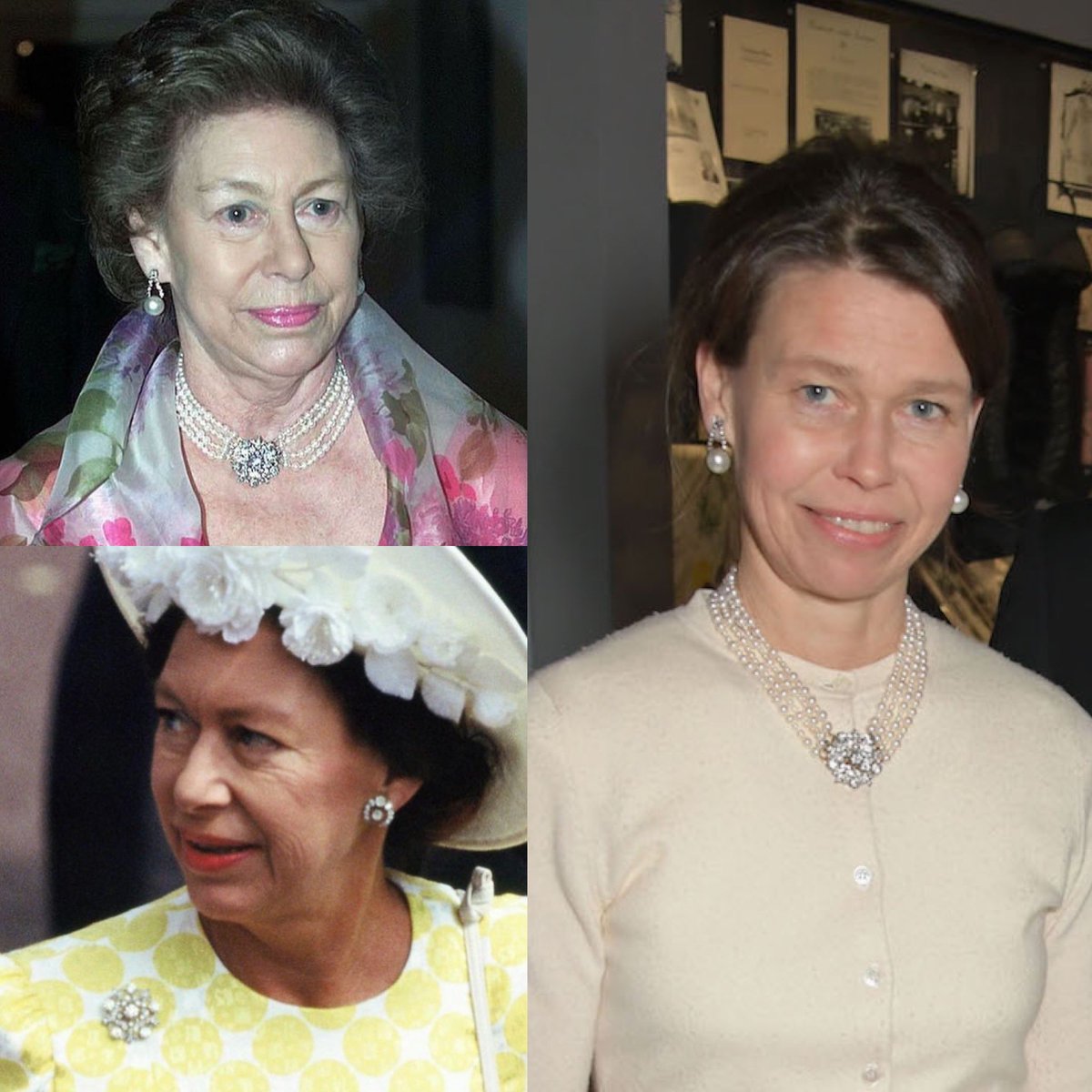 7. Pearl necklace and diamond clasp that can also be worn as a brooch